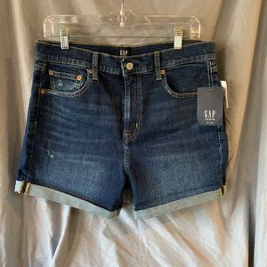 Blue Gap Denim Rolled Shorts High Rise Distressed for Women 10
